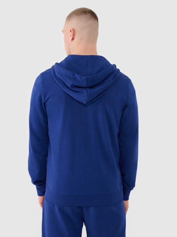 Męska bluza dresowa rozpinana z kapturem 4F 4FWMM00TSWSM1768 - granatowa
