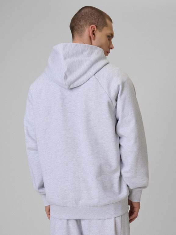 Męska bluza dresowa rozpinana z kapturem 4F 4FWSS26TSWSM2131 - szara