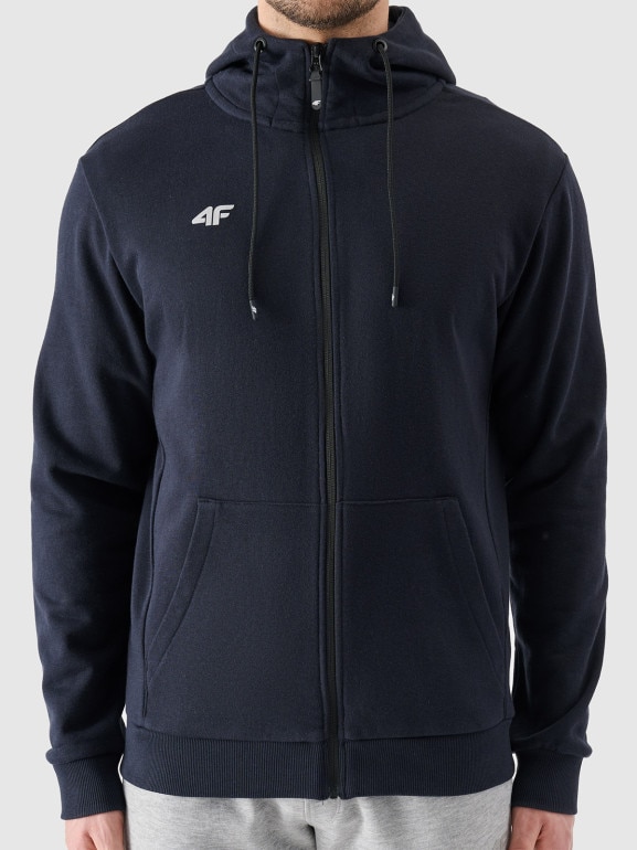 Męska bluza dresowa rozpinana z kapturem 4F NOSH4-BLM004B - granatowa
