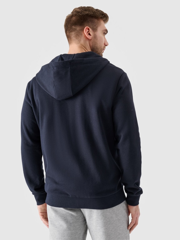 Męska bluza dresowa rozpinana z kapturem 4F NOSH4-BLM004B - granatowa