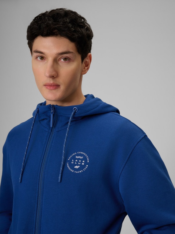 Męska bluza dresowa z kapturem 4F 4FRSS26TSWSM2978 - niebieska