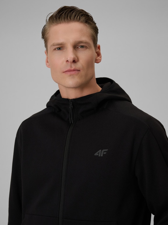 Męska bluza dresowa z kapturem 4F 4FWSS26TSWSM2130 - czarna