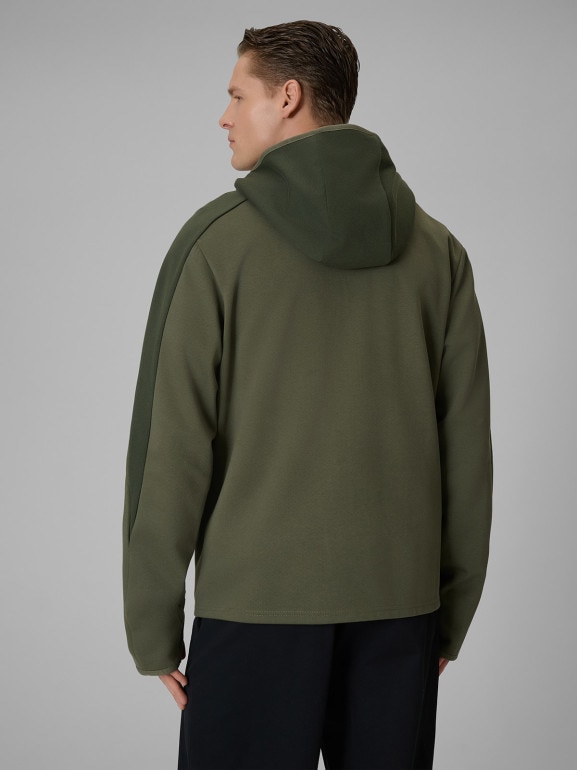 Męska bluza dresowa z kapturem 4F 4FWSS26TSWSM2130 - khaki