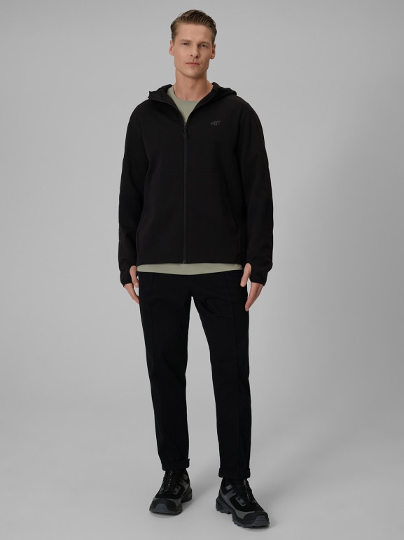 Męska bluza dresowa z kapturem 4F 4FWSS26TSWSM2130 - czarna