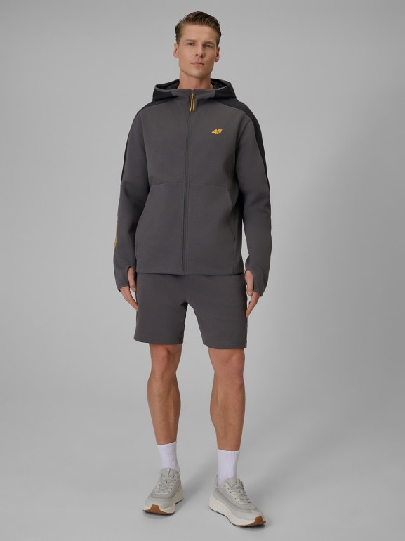 Męska bluza dresowa z kapturem 4F 4FWSS26TSWSM2130 - szara