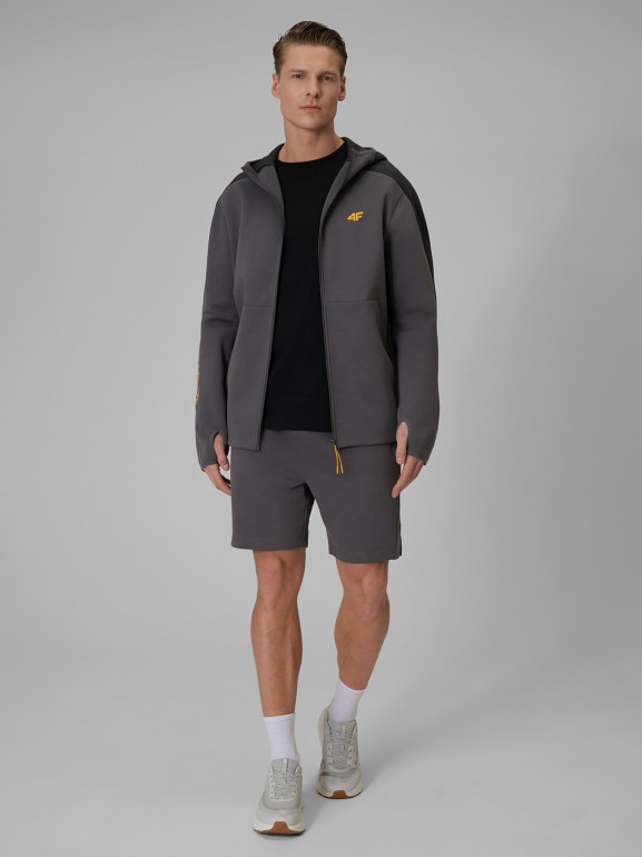 Męska bluza dresowa z kapturem 4F 4FWSS26TSWSM2130 - szara