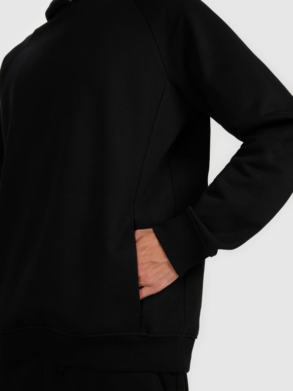 Męska bluza nierozpinana bez kaptura 4F 4FWAW25TSWSM1946 - czarna