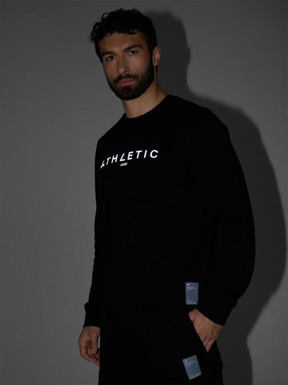 Męska bluza nierozpinana bez kaptura 4F 4FRAW25TSWSM2573 - czarna