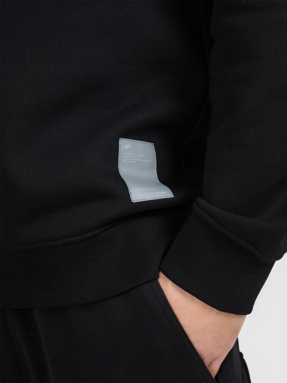 Męska bluza nierozpinana bez kaptura 4F 4FRAW25TSWSM2573 - czarna