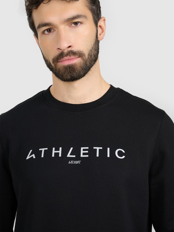 Męska bluza nierozpinana bez kaptura 4F 4FRAW25TSWSM2573 - czarna