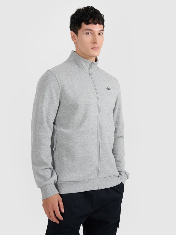 Męska bluza rozpinana bez kaptura 4F 4FRMM00TSWSM2475 - szara