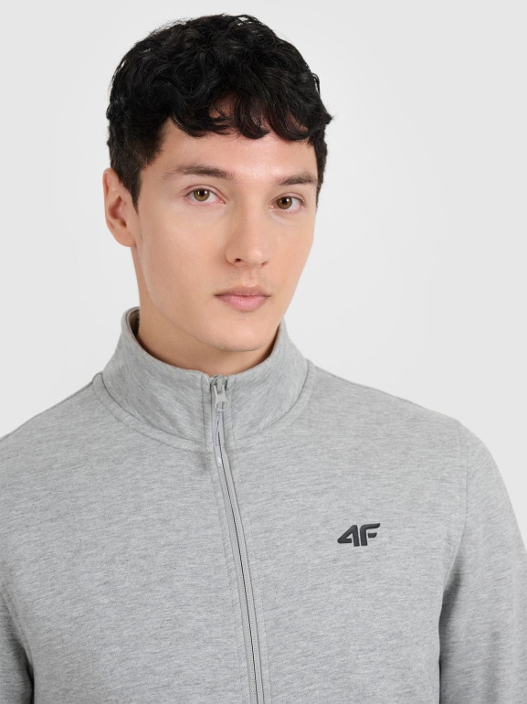 Męska bluza rozpinana bez kaptura 4F 4FRMM00TSWSM2475 - szara