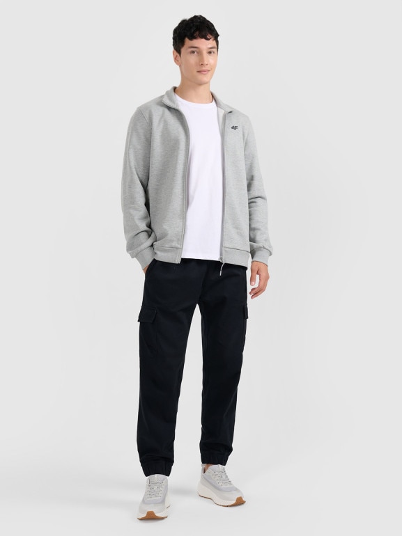 Męska bluza rozpinana bez kaptura 4F 4FRMM00TSWSM2475 - szara