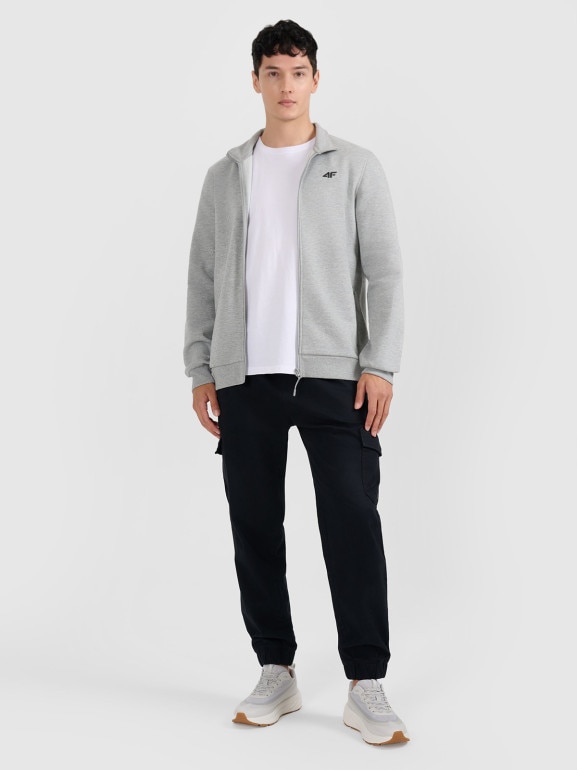 Męska bluza rozpinana bez kaptura 4F 4FRMM00TSWSM2475 - szara