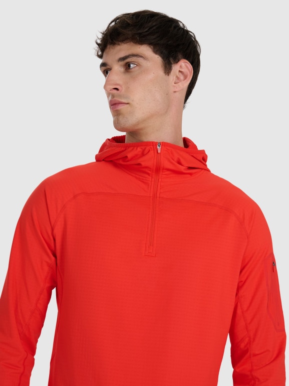 Męska bluza trekkingowa 4F 4FWAW25TFSWM590 - pomarańczowa