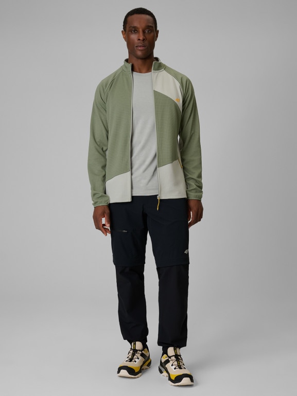 Męska bluza trekkingowa rozpinana bez kaptura 4F 4FRSS26TFSWM0984 - khaki