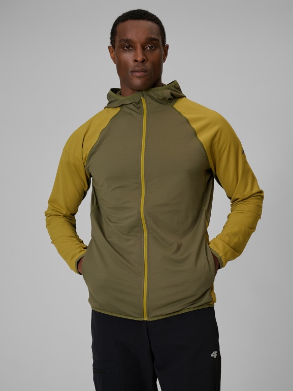 Męska bluza trekkingowa z kapturem 4F 4FWSS26TFSWM640 - khaki