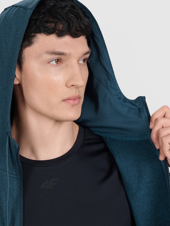 Męska bluza treningowa 4F 4FWAW25TFSWM586 - turkusowy