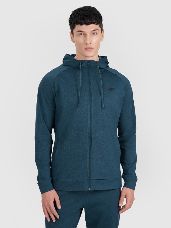 Męska bluza treningowa 4F 4FWAW25TFSWM586 - turkusowy