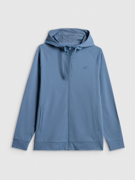 Męska bluza treningowa 4F 4FWSS26TFSWM631 - turkusowa