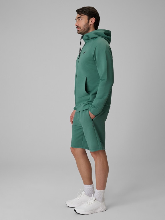 Męska bluza treningowa rozpinana z kapturem 4F 4FRSS26TFSWM0872 - zielona
