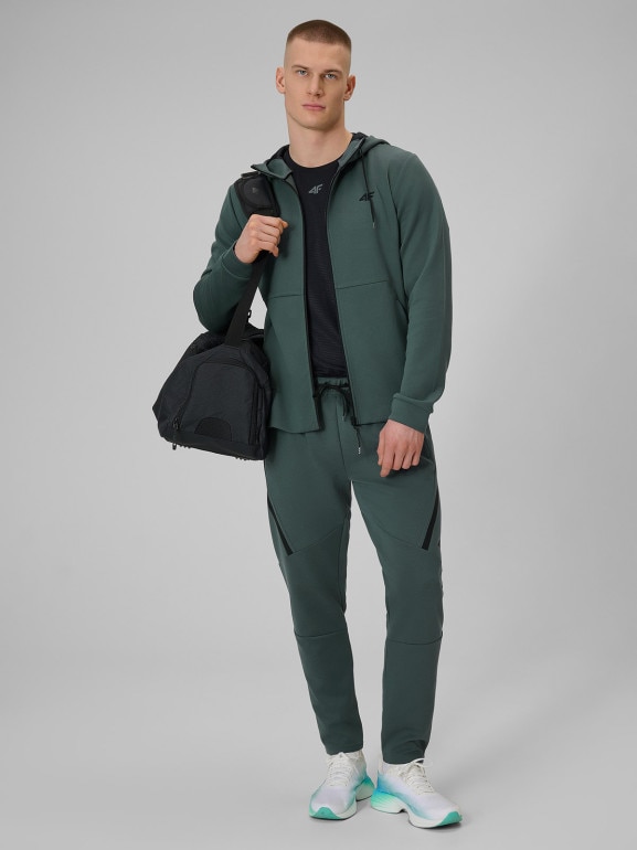 Męska bluza treningowa rozpinana z kapturem 4F 4FRSS26TFSWM0916 - zielona