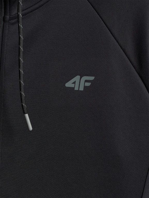 Męska bluza treningowa rozpinana z kapturem 4F 4FRSS26TFSWM0958 - czarna