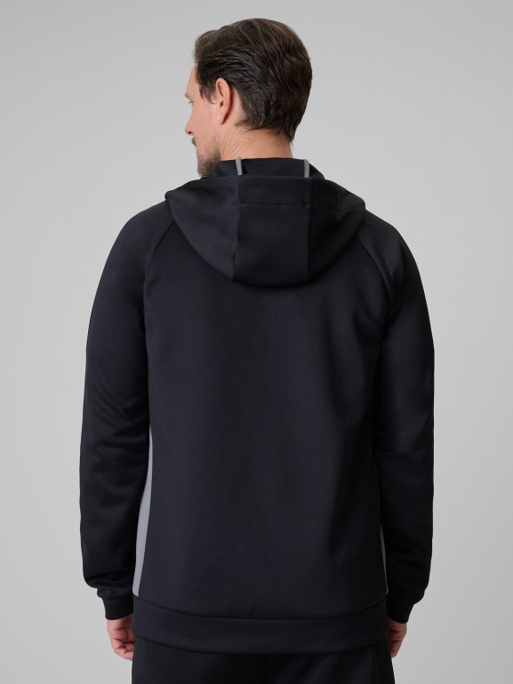 Męska bluza treningowa rozpinana z kapturem 4F 4FRSS26TFSWM0958 - czarna