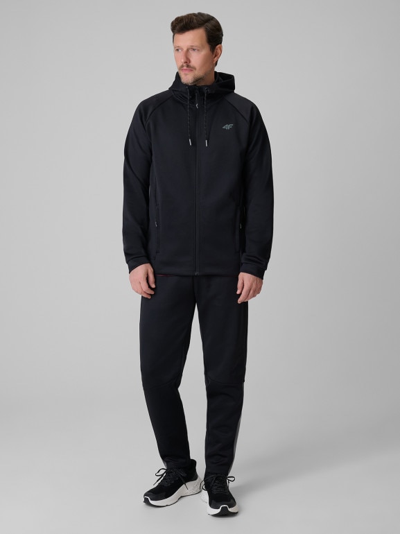 Męska bluza treningowa rozpinana z kapturem 4F 4FRSS26TFSWM0958 - czarna