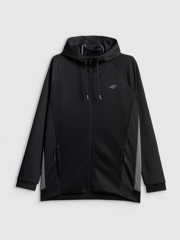 Męska bluza treningowa rozpinana z kapturem 4F 4FRSS26TFSWM0958 - czarna