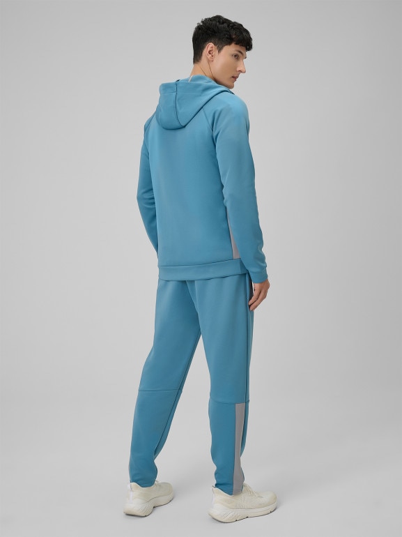 Męska bluza treningowa rozpinana z kapturem 4F 4FRSS26TFSWM0958 - niebieska