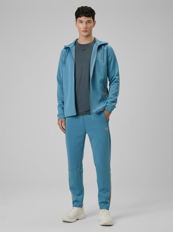 Męska bluza treningowa rozpinana z kapturem 4F 4FRSS26TFSWM0958 - niebieska
