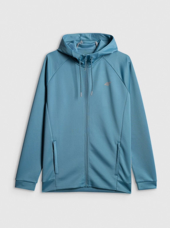 Męska bluza treningowa rozpinana z kapturem 4F 4FRSS26TFSWM0958 - niebieska