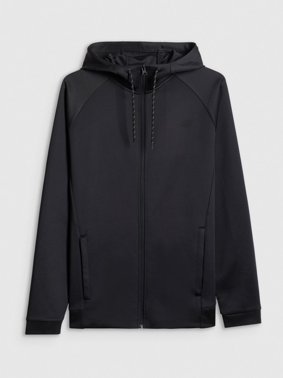 Męska bluza treningowa rozpinana z kapturem 4F 4FWSS26TFSWM632 - czarna