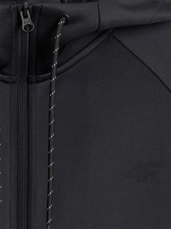 Męska bluza treningowa rozpinana z kapturem 4F 4FWSS26TFSWM632 - czarna