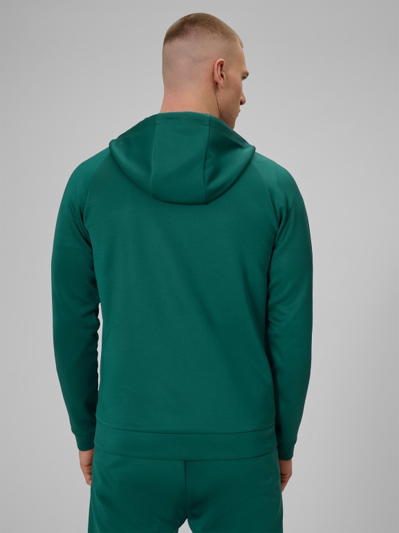 Męska bluza treningowa rozpinana z kapturem 4F 4FWSS26TFSWM632 - zielona