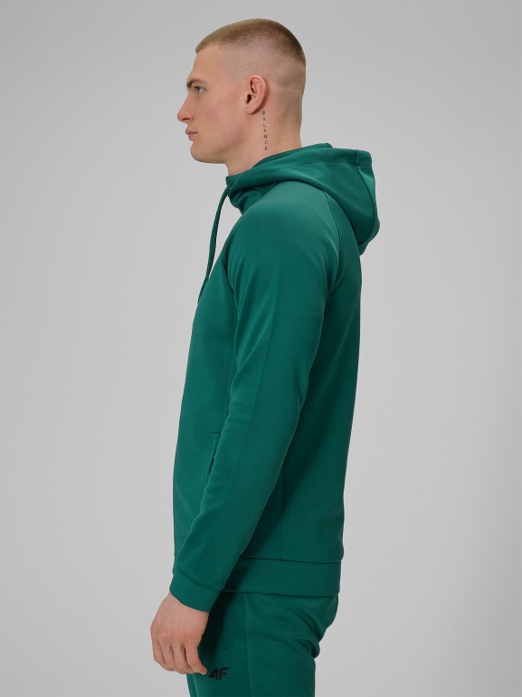 Męska bluza treningowa rozpinana z kapturem 4F 4FWSS26TFSWM632 - zielona