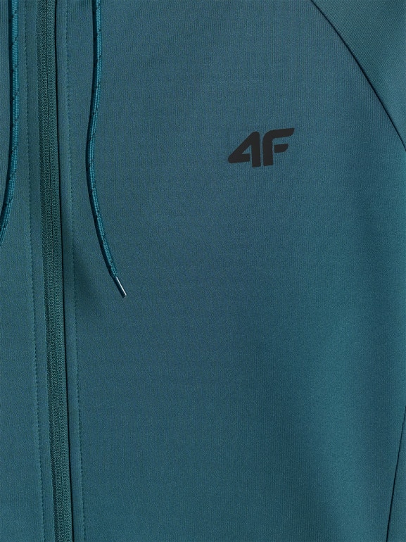 Męska bluza treningowa rozpinana z kapturem 4F 4FWSS26TFSWM632 - zielona