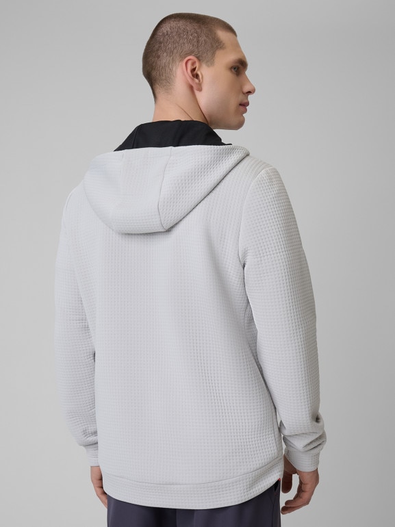 Męska bluza treningowa z kapturem 4F 4FRSS26TFSWM1006 - biała
