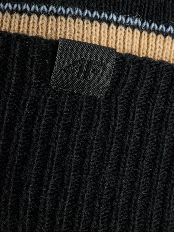 Męska czapka zimowa 4F 4FRAW25ACAPM0720 - beżowa