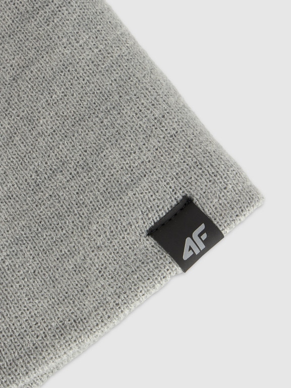 Męska czapka zimowa 4F 4FRAW25ACAPM0735 - szara