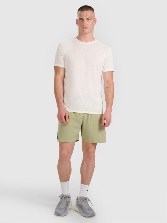 Męska koszulka do biegania 4F 4FWAW25TFTSM1499 - biała