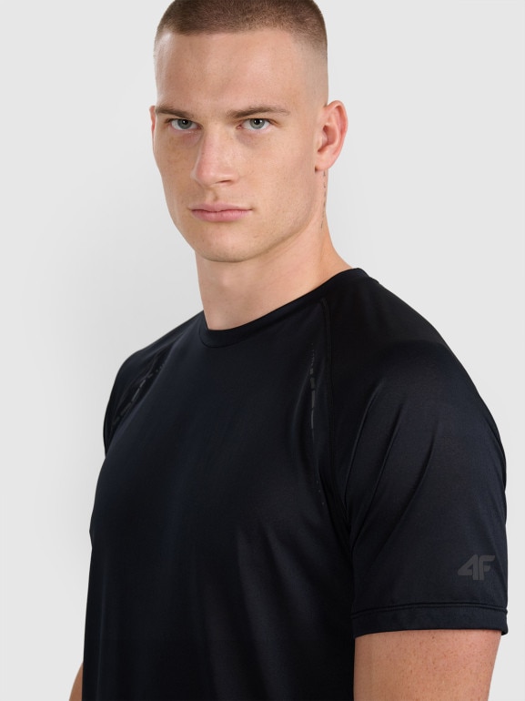 Męska koszulka do biegania 4F 4FWAW25TFTSM1499 - czarna