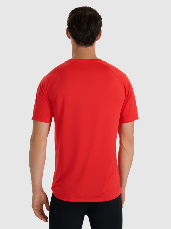 Męska koszulka do biegania 4F 4FWAW25TFTSM1499 - czerwona