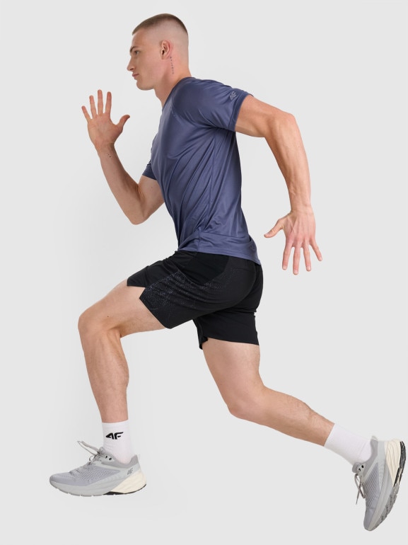 Męska koszulka do biegania 4F 4FWAW25TFTSM1499 - niebieska