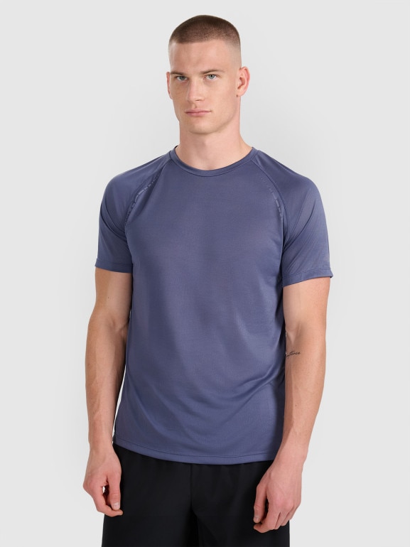 Męska koszulka do biegania 4F 4FWAW25TFTSM1499 - niebieska