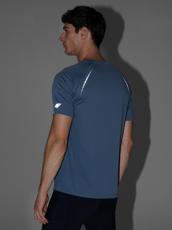 Męska koszulka do biegania 4F 4FWAW25TFTSM1499 - szara