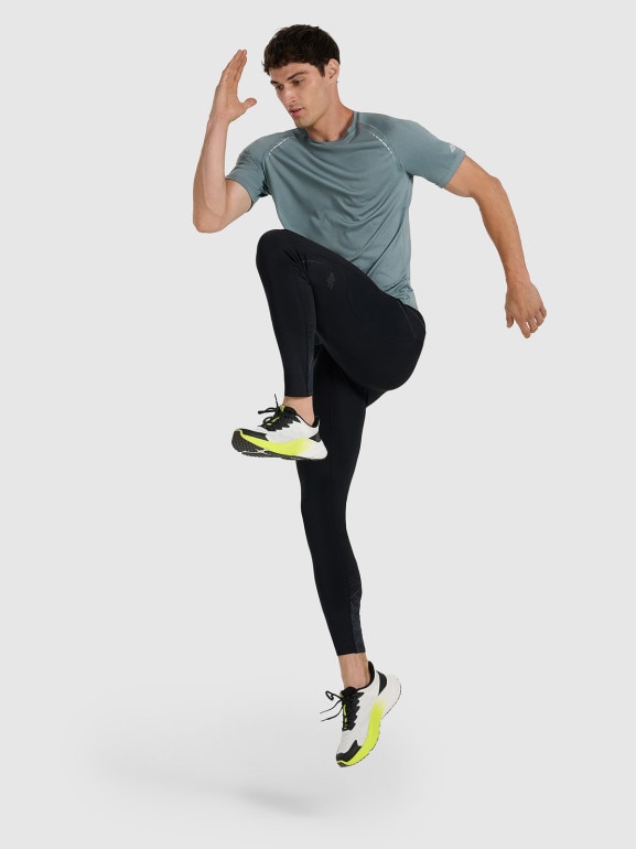 Męska koszulka do biegania 4F 4FWAW25TFTSM1499 - szara