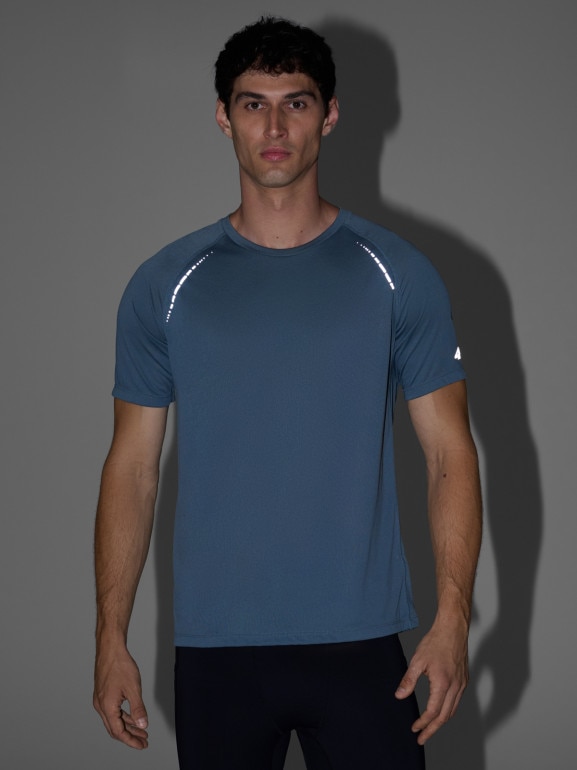 Męska koszulka do biegania 4F 4FWAW25TFTSM1499 - szara