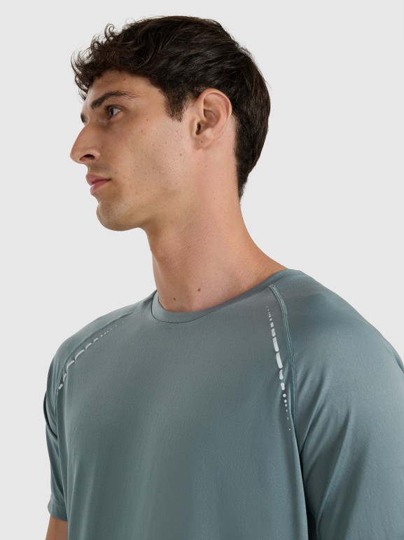 Męska koszulka do biegania 4F 4FWAW25TFTSM1499 - szara